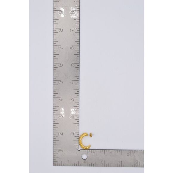 Avon Vintage Hoops Earrings Pave Rhinestone Crystal Gold Tone Signed 1980s 9M - Picture 12 of 12